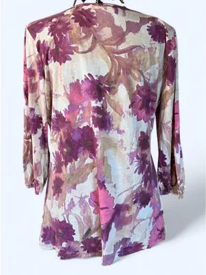 Vintage Y2K Ann Taylor Floral Cutout Coquette Boho Top size large 💜 thumbnail 4