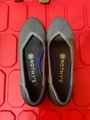 Rothy's The Flat Cloud Grey Birdseye Round Toe Ballet Size 6 thumbnail 3