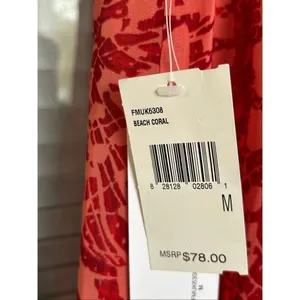 NWT Kensie Elastic Waist Skirt Size M Tall Beach Coral thumbnail 8