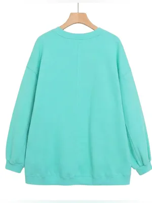 Disneyland Resort Daisy Duck Embroidered Mint Green Crewneck Sweatshirt Medium thumbnail 2