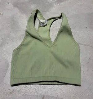 Free people movement FP movement Ribbed Racerback Crop tank top Green medium thumbnail 1