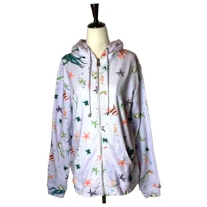 Hill House The Allie Zip Up Sweatshirt Women XS Purple Sea Creatures Hooded‎ thumbnail 2