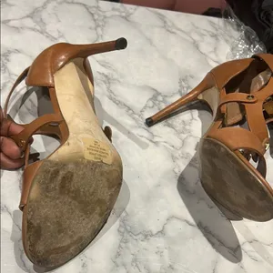 Ivanka Trump Tan Strappy Sandals with Block Heel B03 thumbnail 4