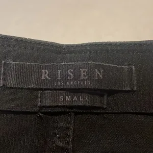 RISEN- Flare High Waist Black Pull On Distressed Vintage Look Raw Hem Jeans- S thumbnail 4