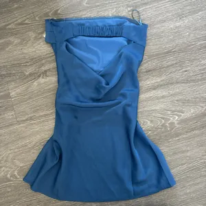navy blue silk mini dress thumbnail 2