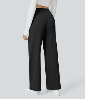 Halara High Waist Straight Leg Work Pants Stretch Comfort Black Large Regular thumbnail 2