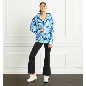 Hill House Allie Zip Up Sweatshirt Hoodie Kaleidoscopic Beach Blue Fleece S NWT thumbnail 2