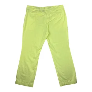 New York & Company Cropped Linen Cotton Pants Bright Yellow-Green Size 10 thumbnail 7