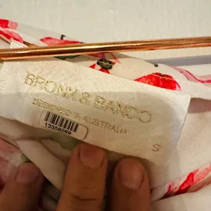 BRONX AND BANCO Layla Floral Pink White One Shoulder Silk Bow Mini Dress Size S thumbnail 10