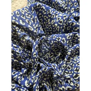 FREE PEOPLE Gorgeous Jess Wrap Maxi Dress Size Small Blue Black Leopard Print thumbnail 9