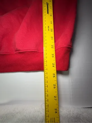 The Vinyl Icons Red Crewneck Sweatshirt like new, small pinhole thumbnail 5