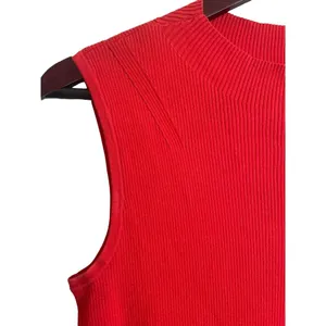 Talbots Women Ribbed Top‎ MP Coral Crew Neck Sleeveless Drop Waist Layering Cozy thumbnail 6