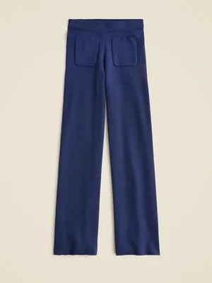 J. Crew Sailor sweater navy blue wide leg trouser in silk lyocell blend thumbnail 2