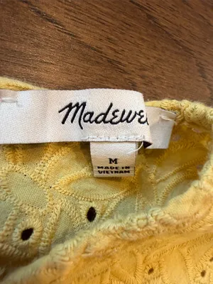Madewell Eyelet Michele Bubble Top in Dream-On Daisies Yellow Medium - C70-004 thumbnail 2