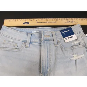 Old Navy OG Straight High Rise Jean Shorts Women’s Size 4 Blue Denim 3” Inseam thumbnail 3