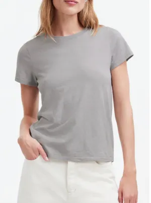 Madewell | NWT Northside Vintage Tee Light Heather Grey Short Sleeve | Sz L thumbnail 1