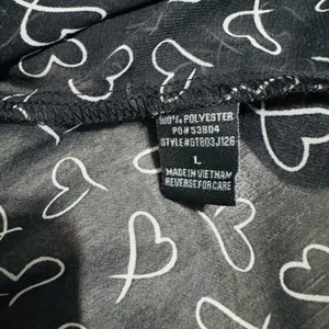Timing Black Sheer Heart Print Ruffle Tie Front Blouse Top Women Sz L‎ Celestial thumbnail 12