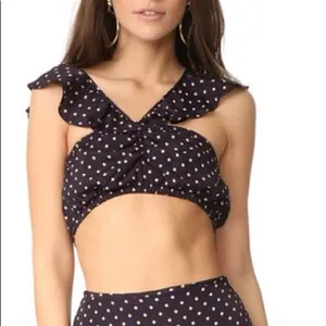 NEW For Love and‎ Lemons Navy Polka Crop Top thumbnail 3
