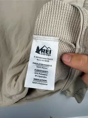 REI Co-op women’s tan waffle knit mock neck sweatshirt size medium thumbnail 4