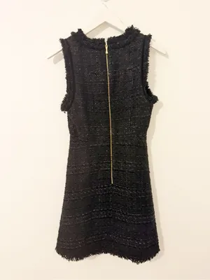 Kate Spade Black Sparkle Sleeveless Tweed Dress Cocktail Size 2 thumbnail 7