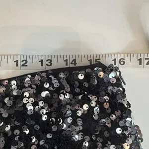 ASOS Design Sequin Shorts Black Silver Party High Rise Lined Disco Festiva Sz 8 thumbnail 7
