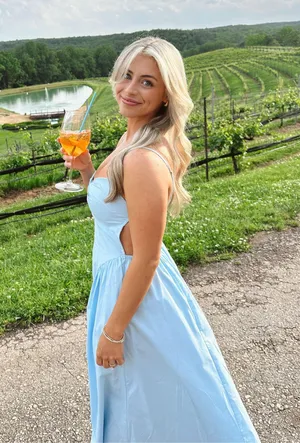 Blue NIA Destene Sleeveless Sweetheart Maxi Dress thumbnail 1