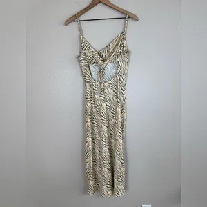 For Love & Lemons Joselyn Slip Midi Dress in Zebra Tiger Print size Small $135 thumbnail 11
