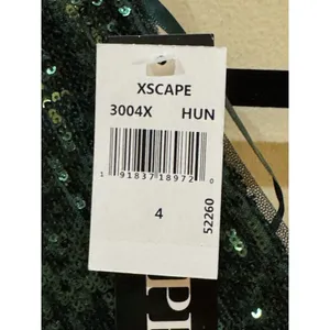 XSCAPE Women's Sequinned High-Slit Evening Gown‎ Hunter Green Size 4 thumbnail 6