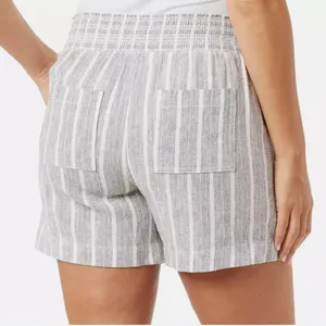 Briggs Women's Linen Blend 4 Pocket Woven Casual Pull-on Shorts Black Size XL thumbnail 2