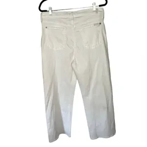 7‎ For All Mankind Cropped Wide Leg White Jeans Size 32 New thumbnail 9