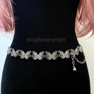 Silver Y2K Butterfly Fairycore Waist Chain Belt, Fits 13 to 35 Inches, X7GA1370 thumbnail 3