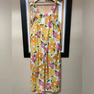 Coeur DE Vague Retro 60’s Flowers Overalls NWT!! thumbnail 10