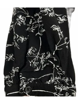 Old Navy Black Floral‎ Print Dress Cottagecore Dark Garden Artsy Women's Large thumbnail 7