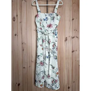 NWT Lulus Sunny Posture Ivory Floral Sleeveless Midi Dress Resort Cruise Size S thumbnail 2