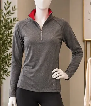 Danskin Now Quarter Zip Pullover Charcoal Grey Activewear Womens XL Gray Size 16W thumbnail 1