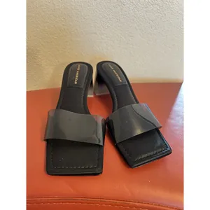 Good American Womens‎ Shoes Slides Sandals Block Heel Ombre Square Toe Black 8.5 thumbnail 2