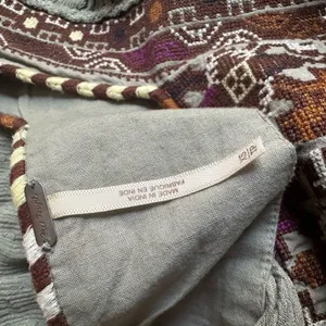 Free People Embroidered Boho Dress Aztec Southwestern Cottage Babydoll Sage Fall thumbnail 8