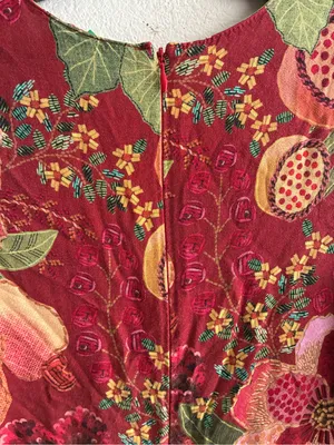 Farm Rio Red Forest Floral Print Romper S thumbnail 11