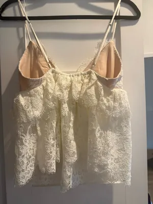 Lovers + Friends Ivory Lace Tiered Top and Skirt thumbnail 5