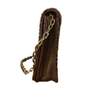 Antonio Melani Faux Brown Patent Leather Crocodile Embossed Clutch/Shoulder Bag thumbnail 6