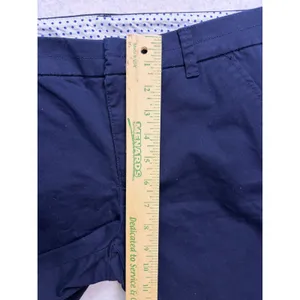 JCP Bermuda Shorts Women 6 Navy Blue Chino Polka Dot Waistband Casual thumbnail 5