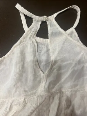American Eagle Outfitters White Halter Babydoll Tank thumbnail 3