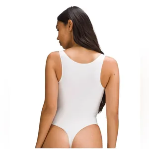 Lululemon Wundermost Ultra-Soft Nulu Square-Neck Sleeveless Bodysuit White M thumbnail 5
