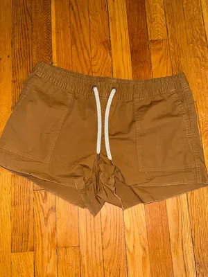 Vuori vintage rip stop short Elastic Waist Utility Brown size large organic thumbnail 2