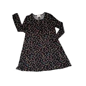 Allison Brittney Long Sleeve Womens Black Multi Christmas Print‎ Festive Holiday thumbnail 4