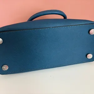 Michael Kors Teal Blue Saffiano Dome Satchel thumbnail 6