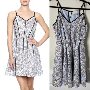 Anthropologie Greylin blue floral sheath dress‎ size small spring summer thumbnail 2