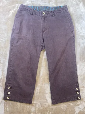 Patagonia Brown Capris with wood buttons thumbnail 1