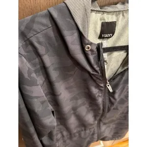 Vuori Outdoor Trainer Shell in a black camo pattern women's medium thumbnail 2