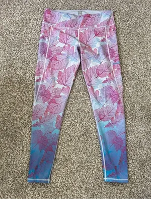 Yoga Pants Pink Ribbon Breast Cancer Awareness Compression Leggings Workout thumbnail 2